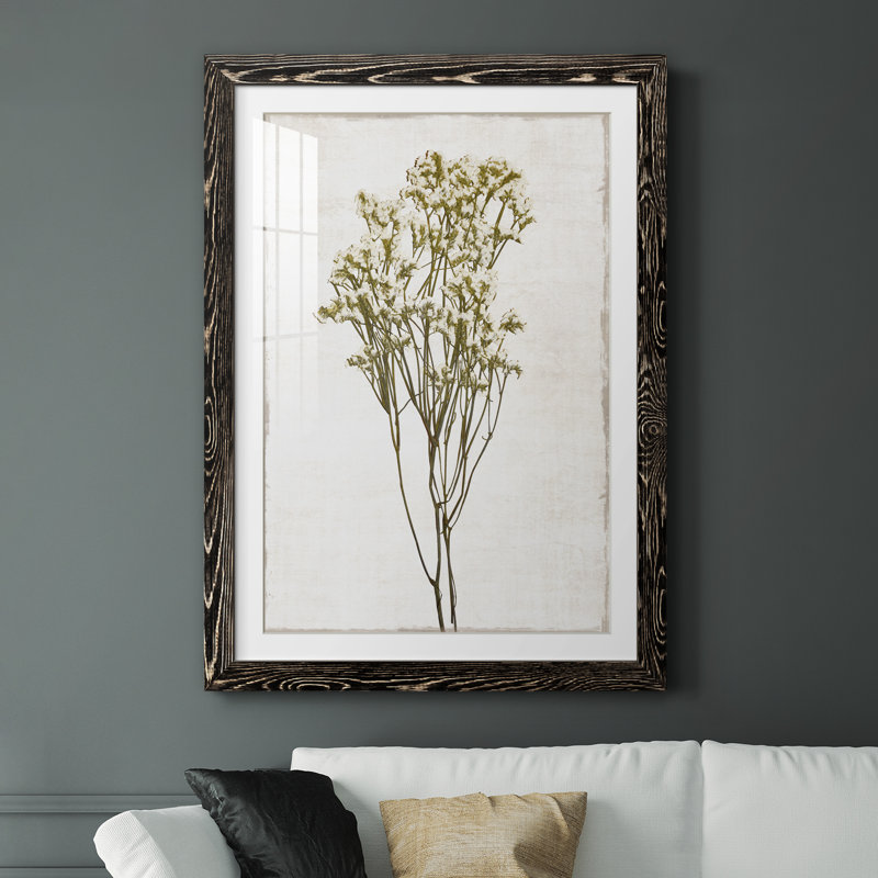 Farmhouse Pressed Flower II - peinture encadrée, H 37,5 po x l 27,5 po x P 1,5 po, Noir
