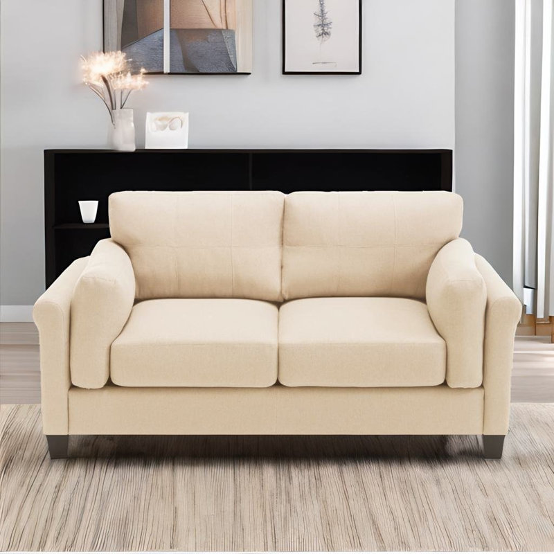 Frishta Upholstered 68.5'' Loveseat, Khaki