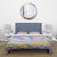 Fleurs colorées dans un champ sous de magnifiques nuages - ensemble de housse de couette traditionnel - microfibre de polyester-66392873