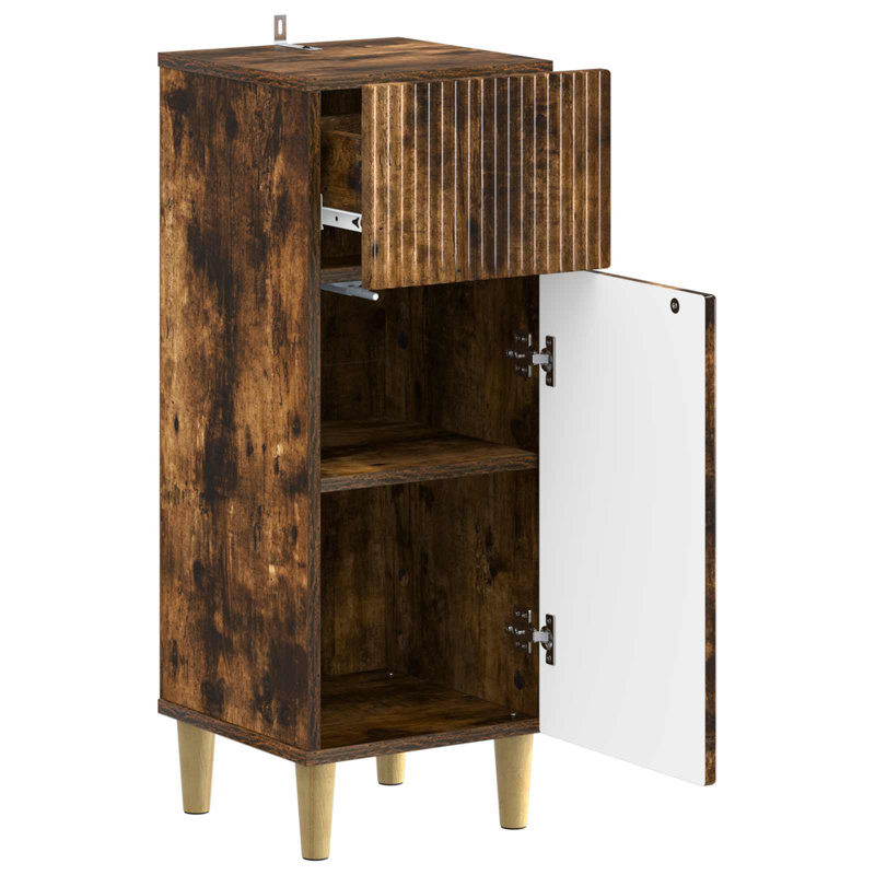 Bathroom Cabinet, Smoked Oak