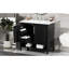 Meuble-lavabo de 36 po avec lavabo en céramique, construction en bois massif et noir, 2 portes et tiroirs, design moderne élégant, lavabo à assembler - espace intérieur de l'armoire