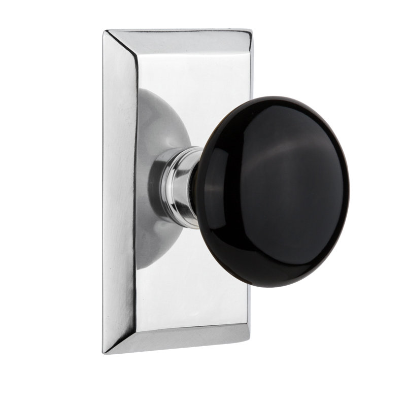 Studio Plate with Black Porcelain Door Knob Nostalgic Warehouse 