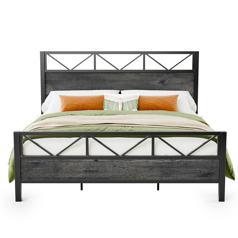 Lit plateforme Wykeisha, Grand, Gris anthracite