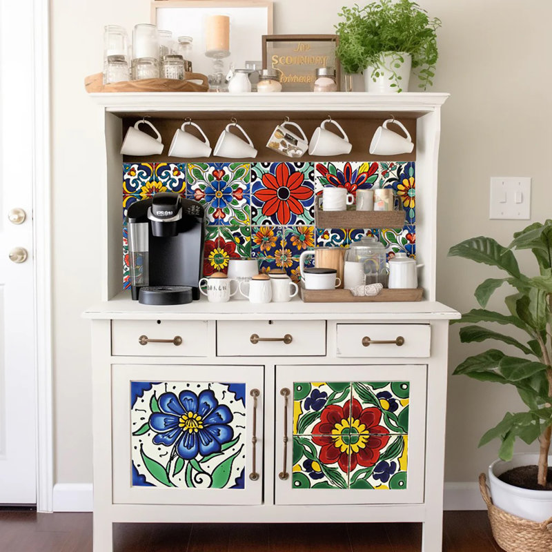 Colorful 4x4-inch Vinyl Peel and Stick Mosaic Tile Set