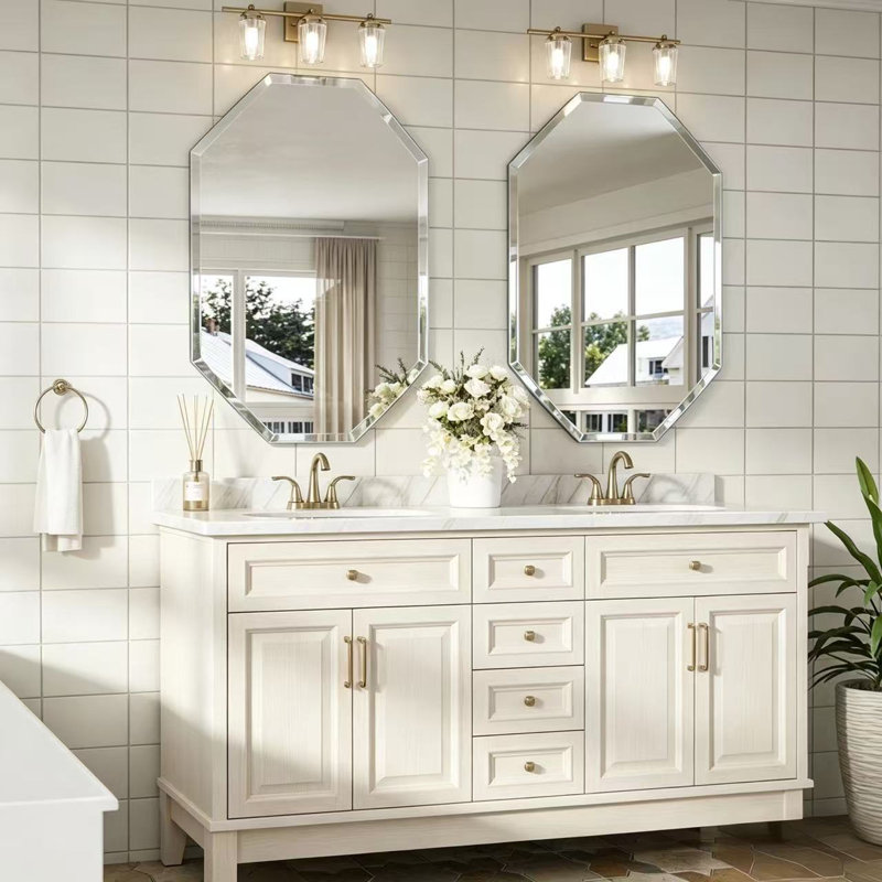 Frameless Beveled Bathroom Vanity Mirror