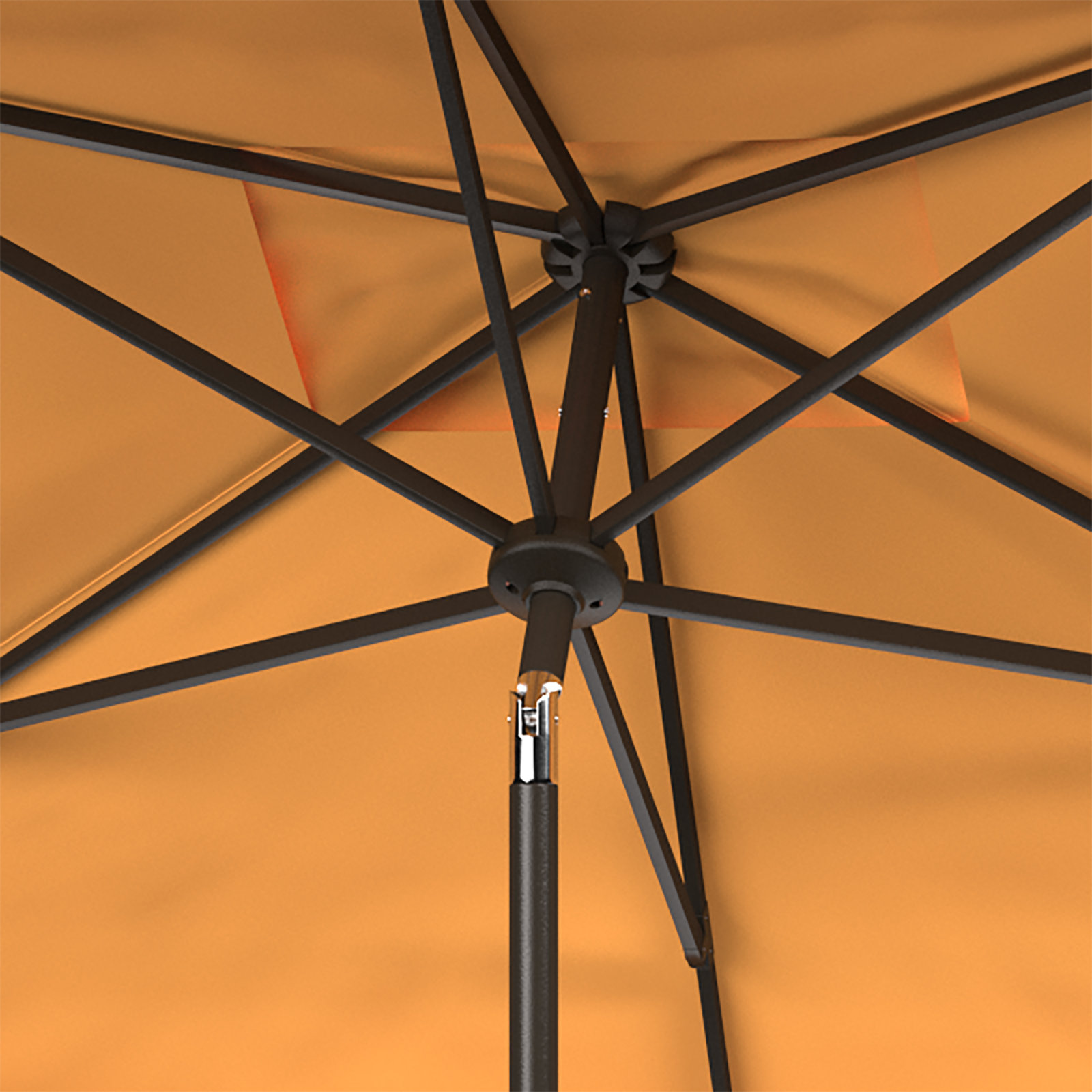 Teo 9.8' Market Umbrella, Black, Yellow/White