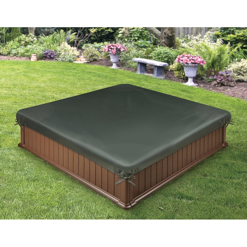 Woodland Brown and Green HDPE Square Sandbox with Cover