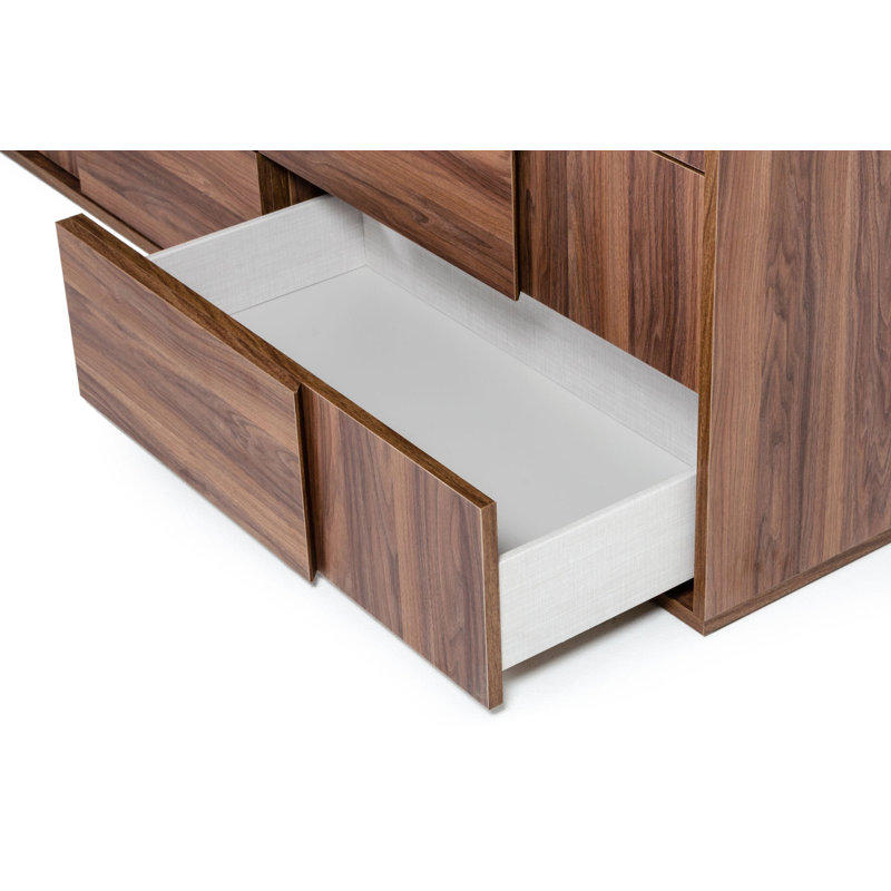 Bernhardiene 66'' W 6 - Drawer Dresser, Walnut