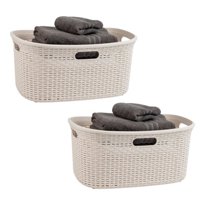 Plastic Laundry Basket with Handles