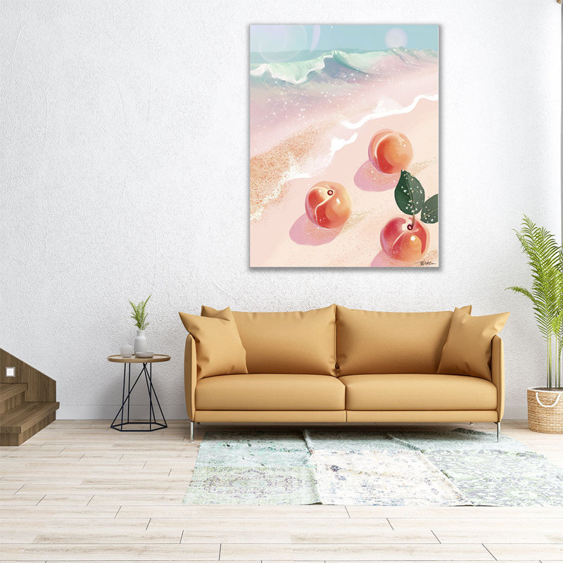 «Peaches On The Beach», reproduction d'art sur toile, H 20 po x l 16 po
