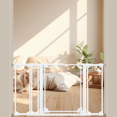 Pet Safety Gate For Doorway Clear Acrylic Pressure Mount Pet Gate White