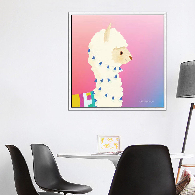 Llama by Seven Trees Design - Gallery-Wrapped Canvas Giclée on Canvas, White Framed, 93.98 cm H x 93.98 cm W