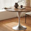 Table de salle à manger de couleur noyer noir + bois massif rond argenté + acier inoxydable-138206751