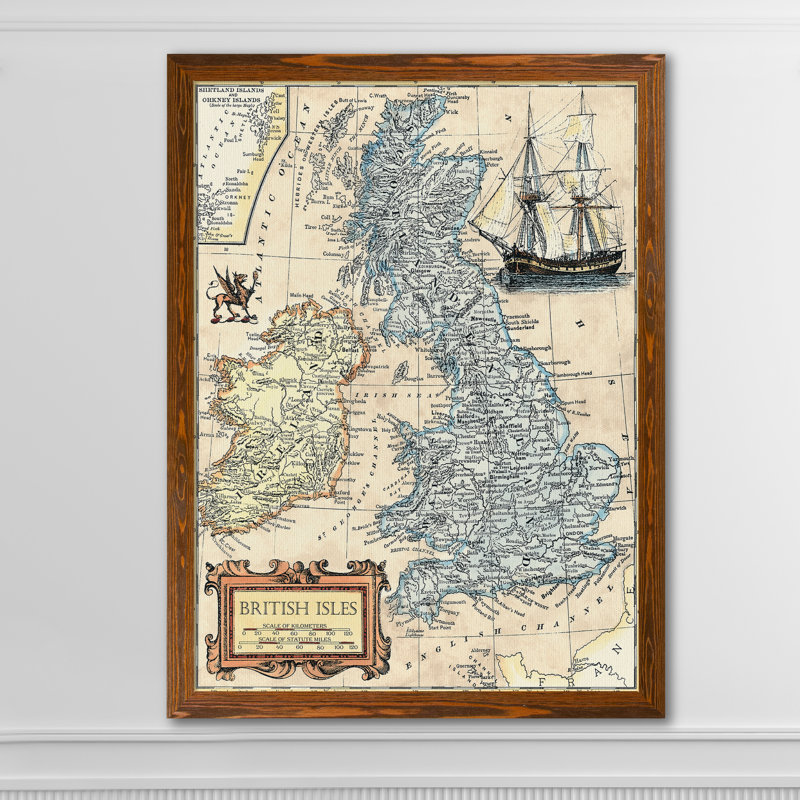 « britishs map map » par paul cezanne-cadre photo, impression sur toile, H 22 po x l 16 po x P 1 po, Toile avec cadre