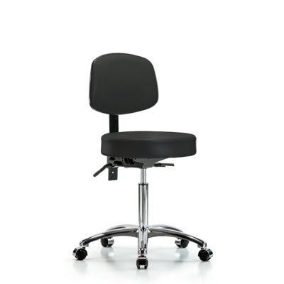 Livia Backed Adjustable Height Ergonomic Lab Stool with Wheels