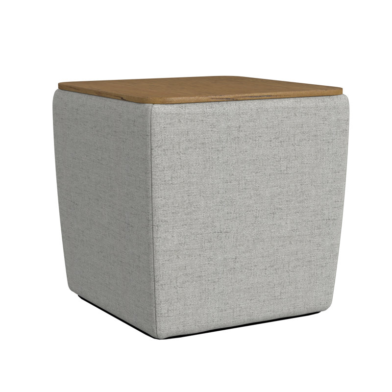 Nako Upholstered Ottoman, Gray Woven