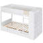 Lit simple au-dessus d'un lit superposé blanc avec options de rangement - tiroirs et armoire-617628328-617628329