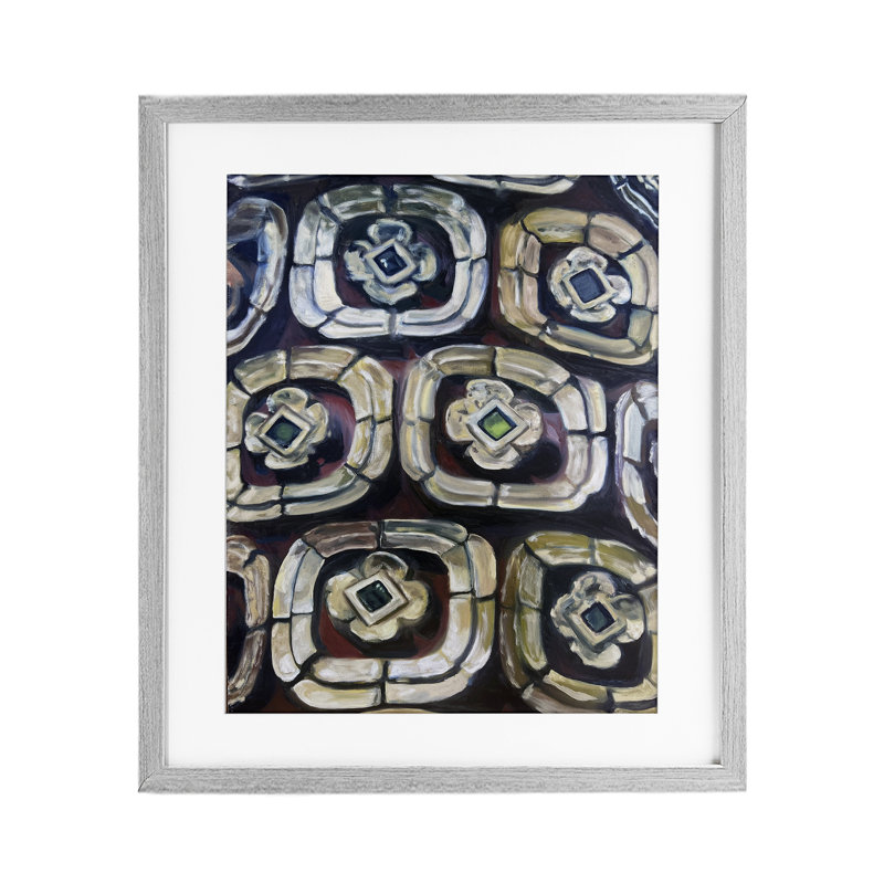 Motif de souvenirs de la Thaïlande encadrés sous verre, design par Lori Arbel, Cadre de ferme gris, H 21 po x l 17 po