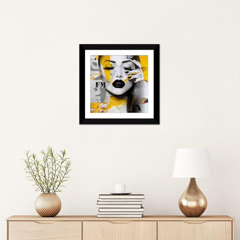«Absolument Beautiful II», impression sur toile, H 16 po x l 16 po x P 1 po, Papier avec cadre noir, Blanc