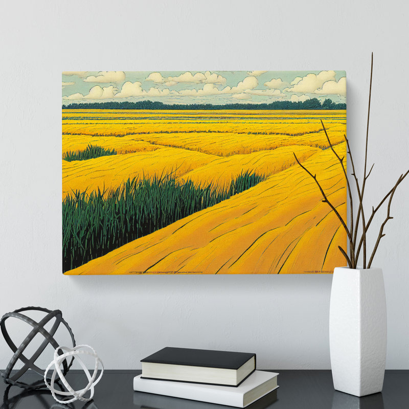 Amazing Wheat Field - Wrapped Canvas Print, 35cm H x 50cm W x 3cm D