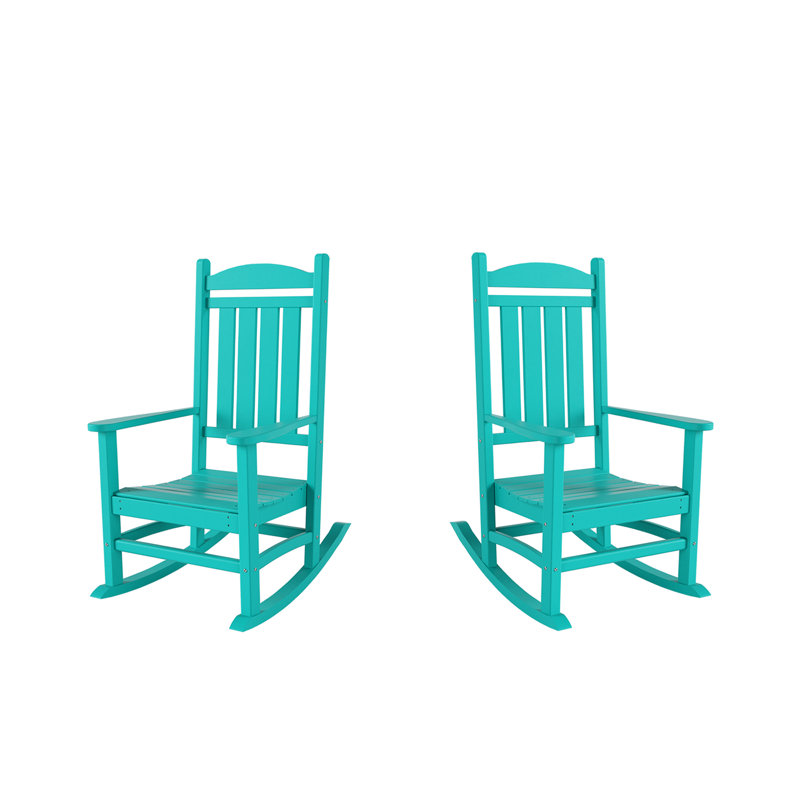 Chaise berçante d'extérieur en plastique Laguna, Turquoise