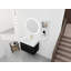Meuble-lavabo mural avec lavabo et support de rangement, bassin en résine à bords épais-1779382661