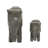 Small Brown Ceramic Elephant Family Sculpture; Set Of 2: 13”L, 9”L