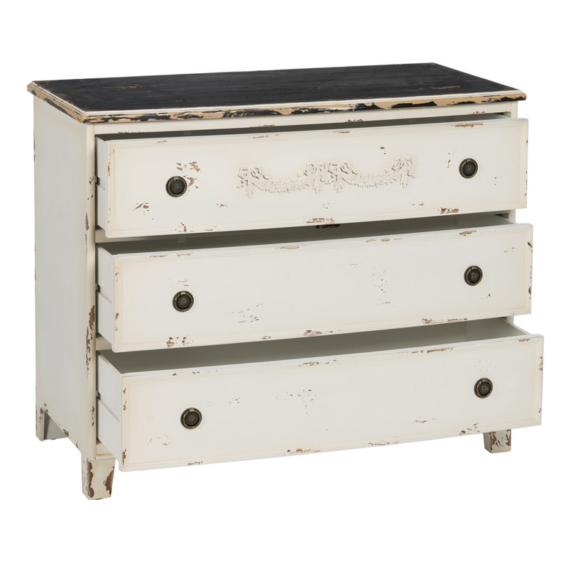 Illinois Solid Wood 105cm W 3 - Drawer Chest of Drawers