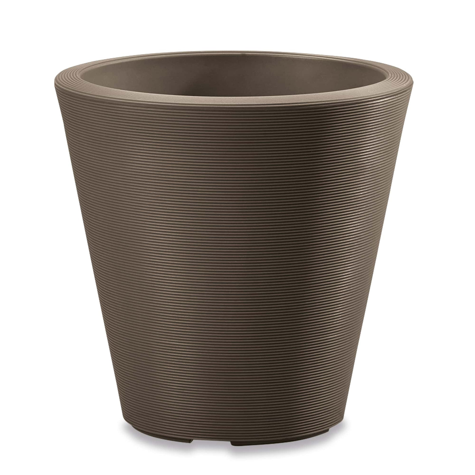 Madison Indoor/Outdoor Modern Round Planter, 26" H x 26" W x 26" D, Bark Brown