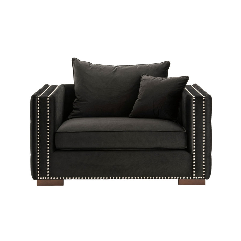 Velvet Armchair, Black