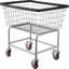 Chariot à linge en fil métallique, panier à linge en fil métallique de 2,5 boisseaux avec roulettes, chariot à linge métallique commercial de 21 po x 27 po x 27,5 po, cadre en acier avec finition chromée, roulettes de 4 pouces, chariot à panier en métal pour la lessive