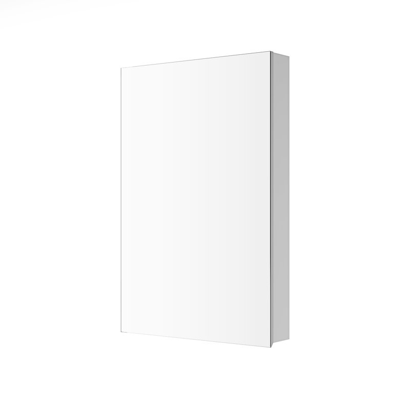 Pharmacie de salle de bain 24 po x 36 po avec miroir biseauté - ouverture à gauche, intérieur spacieux, reflet HD, charnières silencieuses, rangement en bois d'ingénierie blanc, fabrication