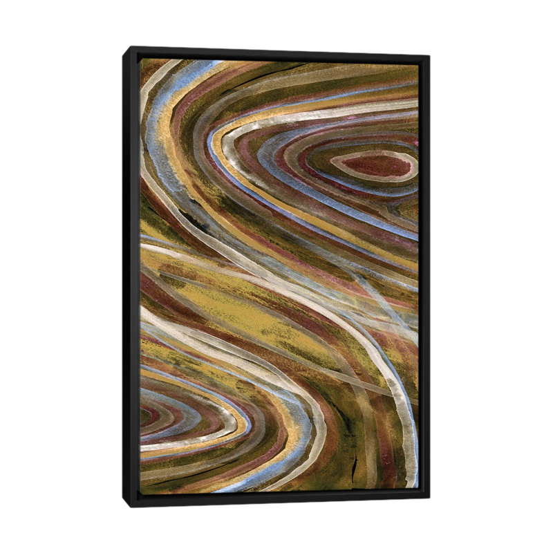 « minéral overlay i », reproduction de peinture à l’aquarelle sur toile, H 26 po x l 18 po x P 1,5 po, Toile avec cadre noir