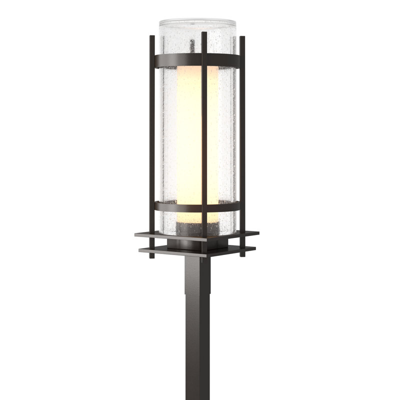 Torch Outdoor Post Light - Opal and Seeded Glass, Coastal Oil Rubbed Bronze