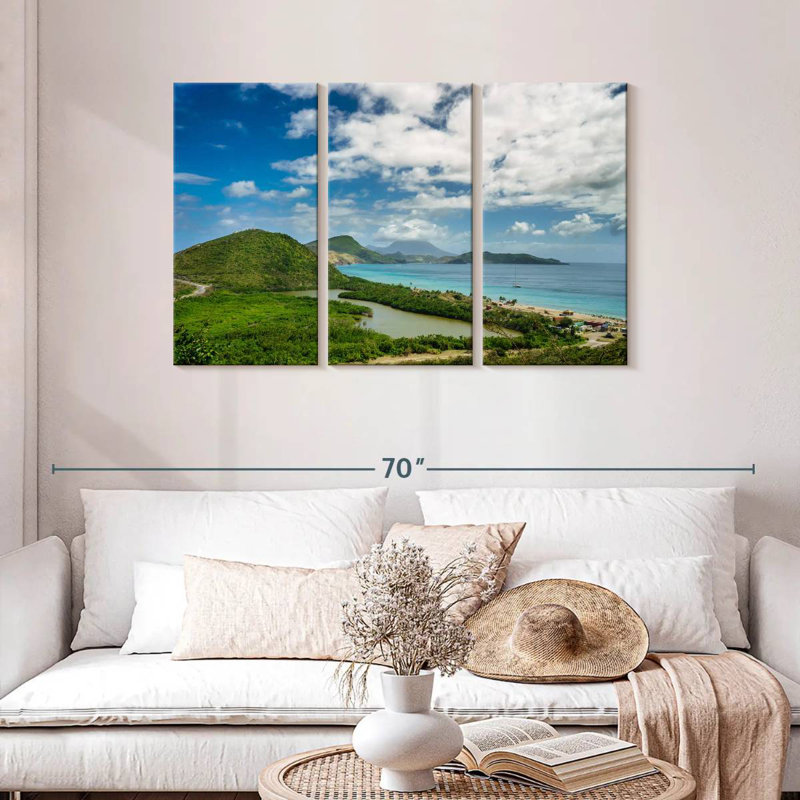 Lush Caribbean Beach, 28" H x 45" W