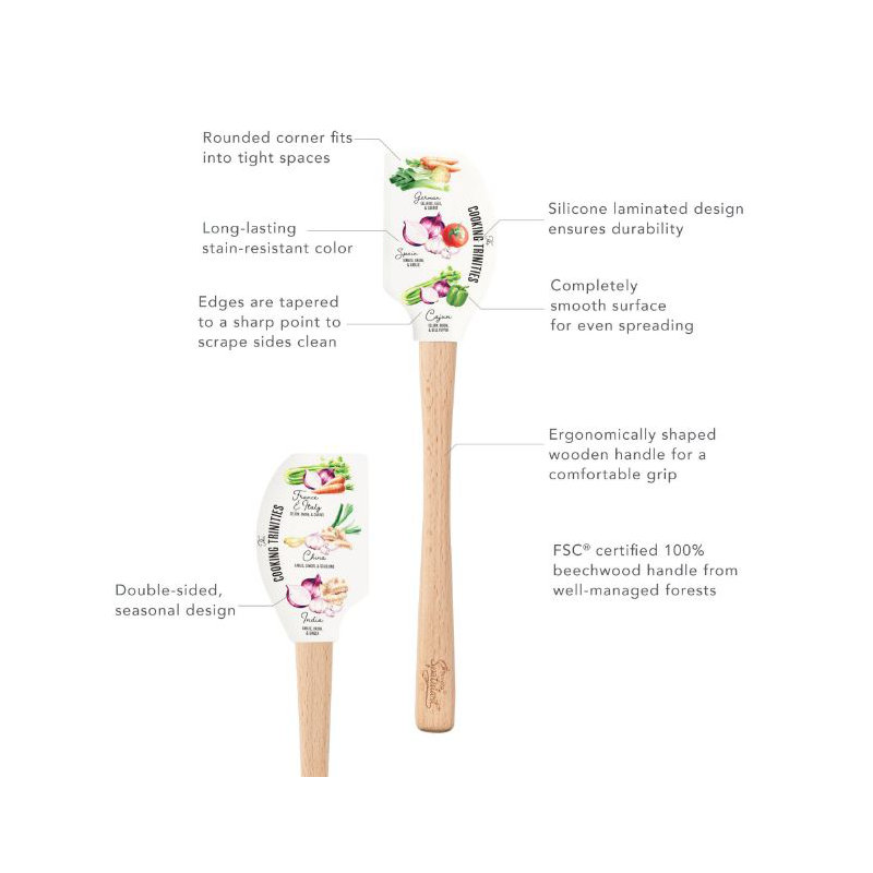 Spatulart® Cooking Trinities  Wood Handled Spatula