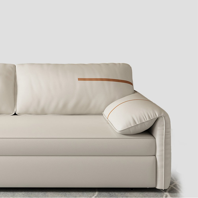 Canapé-lit causeuse 100% polyester beige, 57.48"W*32.28"D*33.86"H