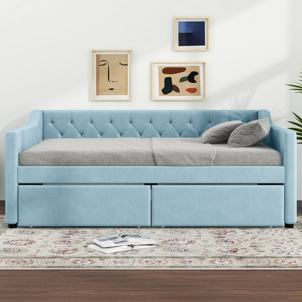 Lark Manor Bendeguz Upholstered Daybed Storage Bed | Wayfair