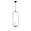 Lustre industriel moderne, noir et blanc, 58,5 po x 5,9 po | Corps en fer avec capuchon en verre | Hauteur: 57,5 pouces | Douille E27 (40 W maximum) | Parfait pour un décor scandinave et fantaisiste, un luminaire élégant et fonctionnel