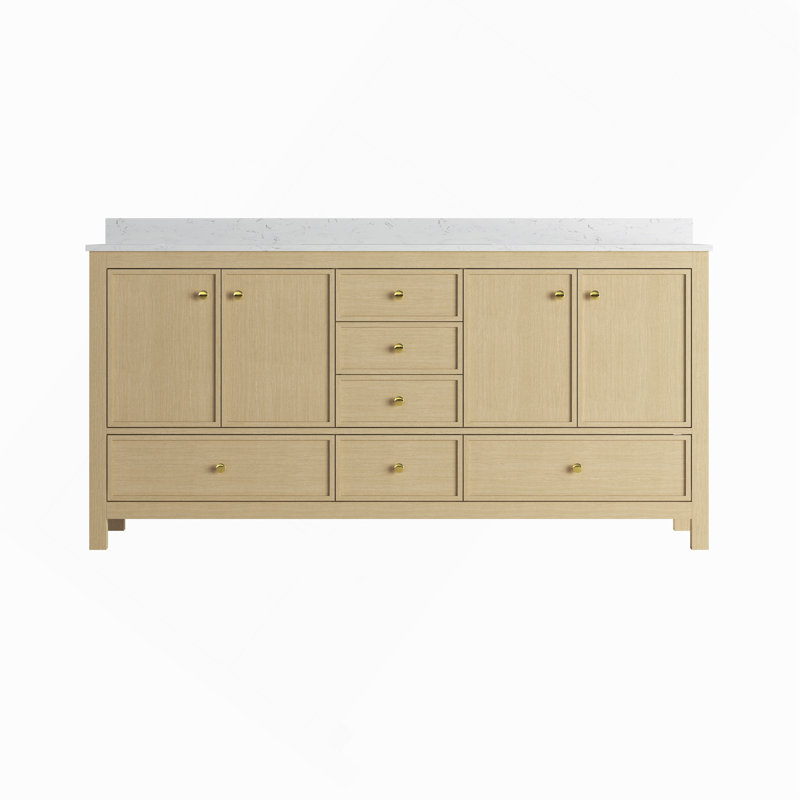 Meuble-lavabo double 72 po en chêne, Oak, 72"