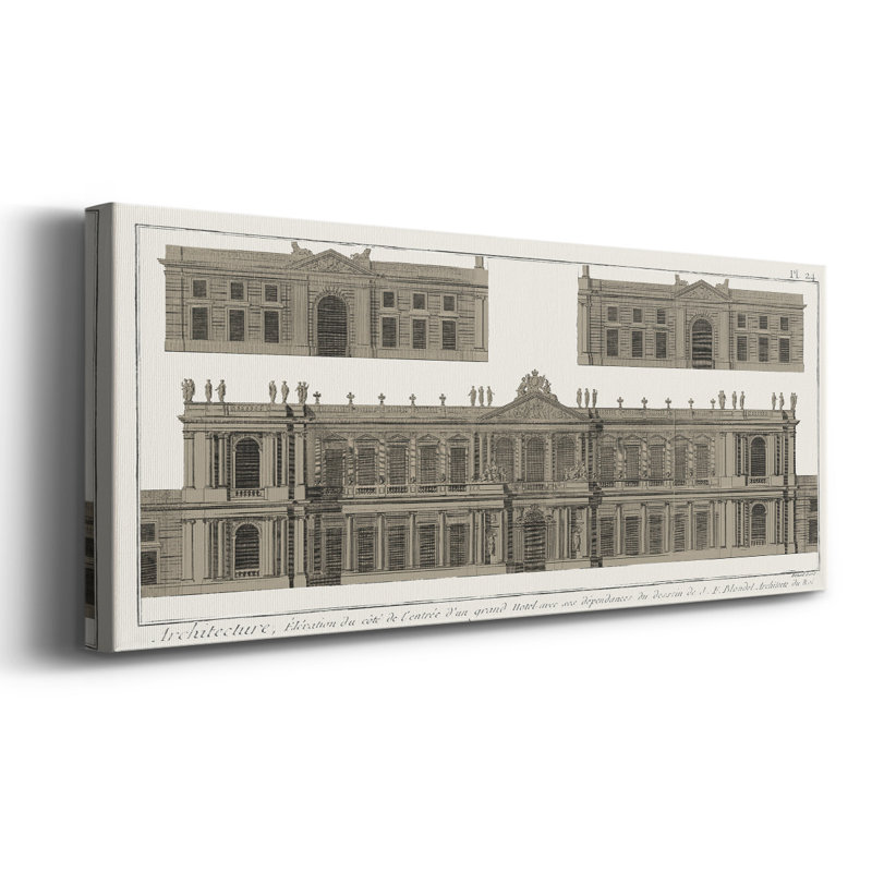 Bâtiments et façades I sur toile, H 12 po x l 30 po x P 1,5 po