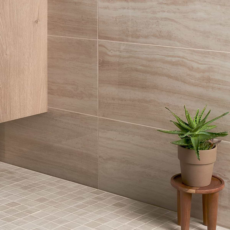 Nashville 12x24 Matte Travertine Look Porcelain Tile, Beige Polished