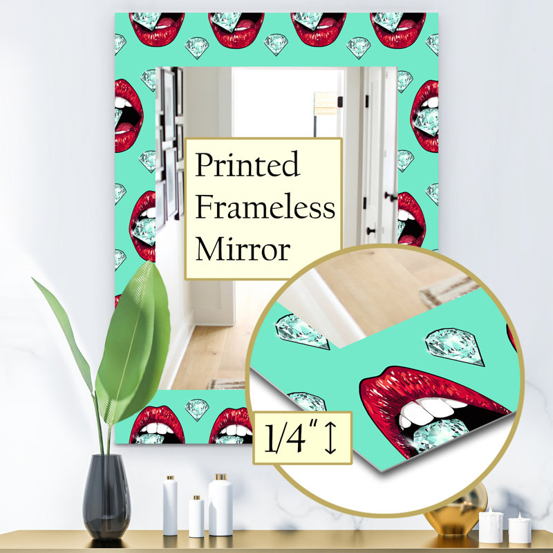 Miroir de salle de bain/meuble-lavabo hot lèvres, H 24 po x l 32 po