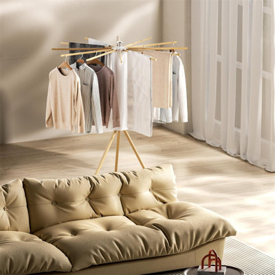 Séchoir à vêtements sur trépied - pliable pour le balcon et l'usage domestique