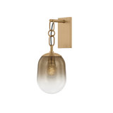 Troy Lighting Harvey 7 inch wide 1 Light Wall Sconce in Patina Brass