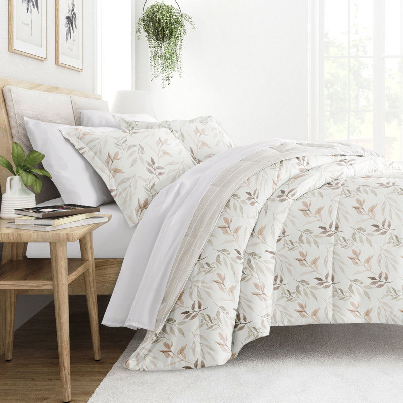 Ivory Full Down Alternative Reversible Comforter Set