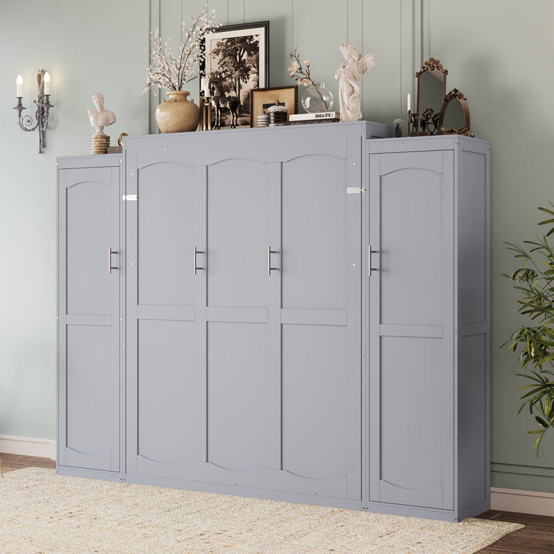 Armoire avec armoires Murphy, Plein, Gris