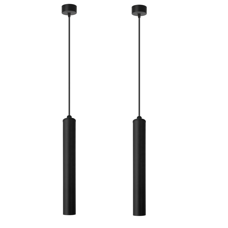 Avri 1 - Light Black Cylinder Pendant, 118cm H x 6cm W x 6cm D