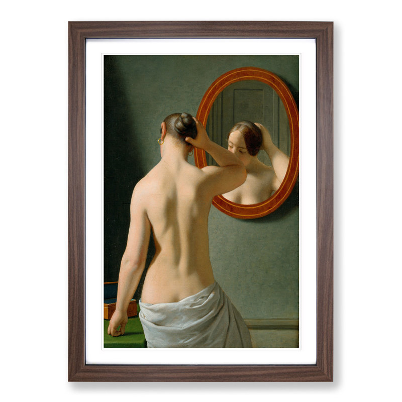 Nude Woman Before the Mirror by Christoffer Wilhelm Eckersberg - Picture Frame Painting, 65cm H x 48cm W x 2cm D