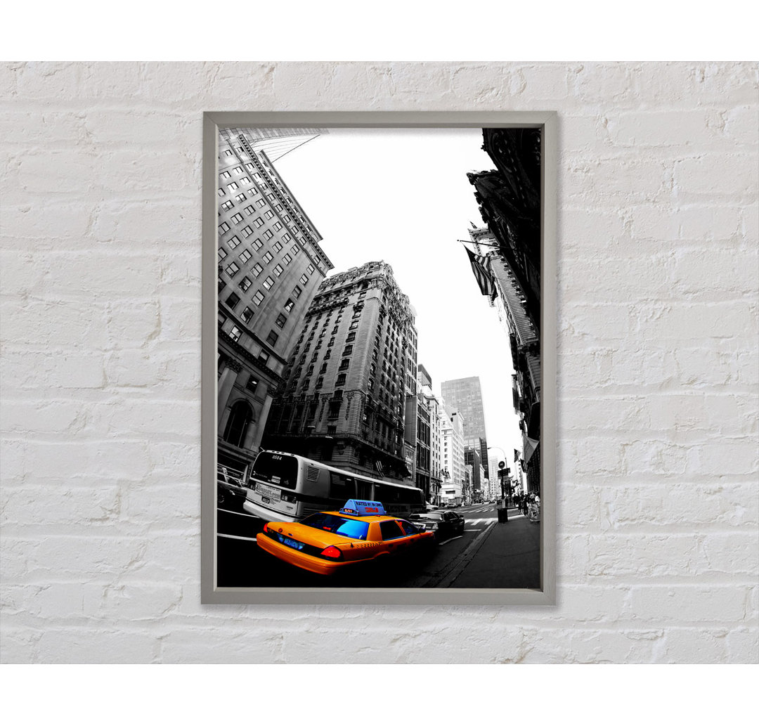 Nyc Yellow Cab On 5Th Avenue - Einzelner Bilderrahmen Kunstdrucke auf Leinwand